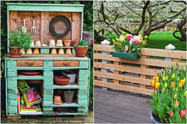 Поделки для дачи из поддонов (видео)